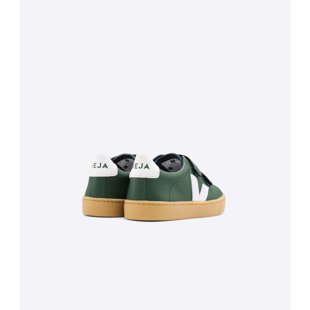 Veja ESPLAR LEATHER Sneakers Kinderen Olijfgroen | BE 828JPQ